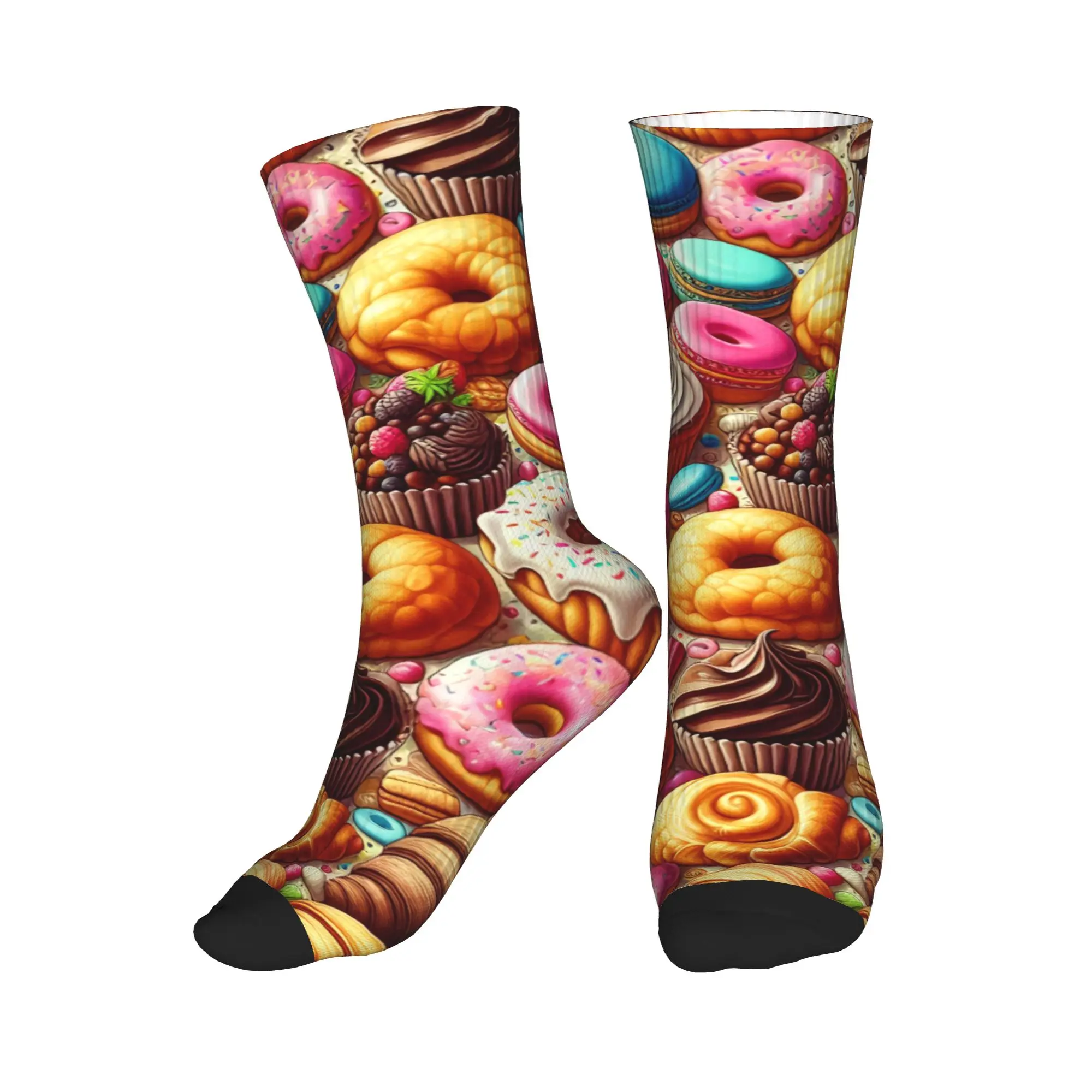 

Забавные мужские разноцветные носки с 3D-принтом в виде пончиков, унисекс, теплые, дышащие, с 3D-принтом, носки до щиколотки