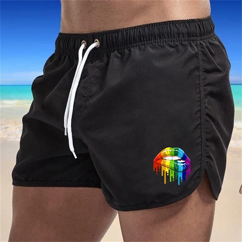 Summer men's beach swim trunks, casual swim shorts, sports pants, quick-drying, men's, surfingbreathable drawstring fashionable.