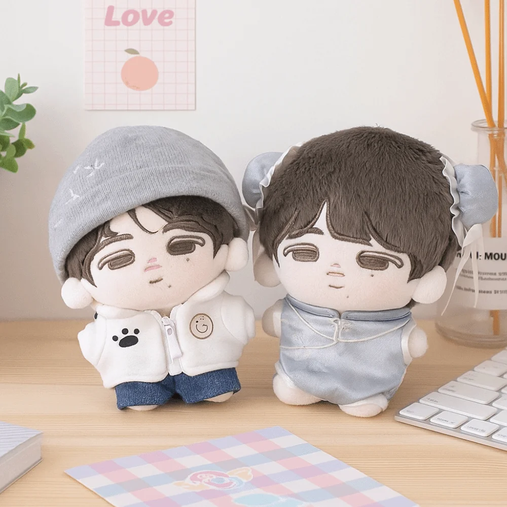 Vestido de muñeca de 10cm con diseño de dibujos animados, ropa en miniatura DIY, traje de muñeca de algodón Idol, ropa de repuesto para muñeca de algodón suave y bonita