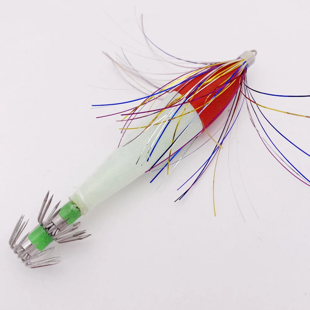 Luminous Isca Artificial Pesca, Isca Falso, Camarão De Madeira, Squid Hook, Fish Hook, Pesca da Carpa, Combater Acessórios, 6g, 8 centímetros