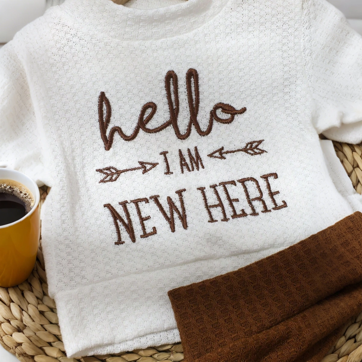 Ylsteed "مرحبا" التطريز الوليد التصوير الدعائم رومبير للرضيع بذلة مع القوس قبعة الطفل القادمة المنزل الزي الطفل صور هدية