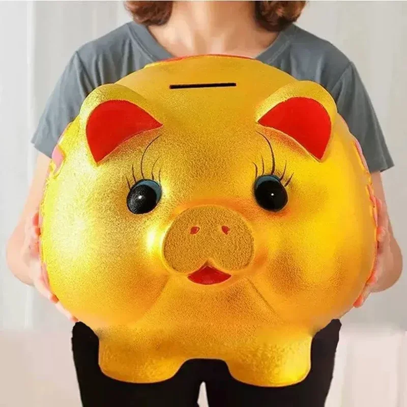 Extra-large Size Golden Pig Bank Money Boxes Storage Kids Toys Home Decor Money Saving Box Children Ceramics Piggy Money Bank