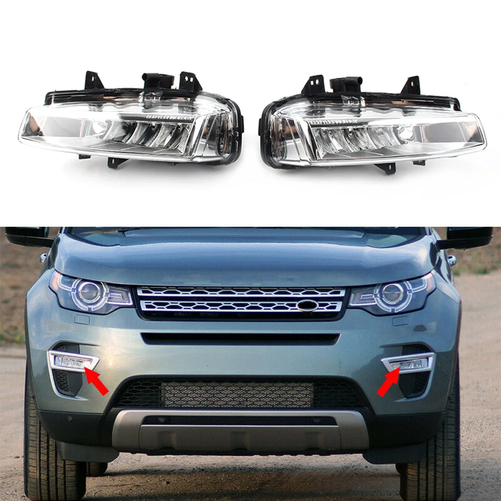 Amortecedor dianteiro do carro luzes led nevoeiro lâmpada esquerda + direita 2 pçs para land rover discovery sport 2015 2016 2017 2018 2019 lr 077887 /LR 077888