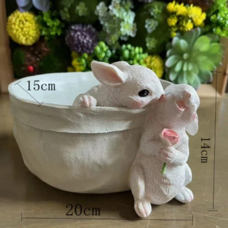 Simulation Lovely Rabbit Potted Green Plant Pot Cactus Succulent Container Sculpture Balcony Decors planters for indoor plants