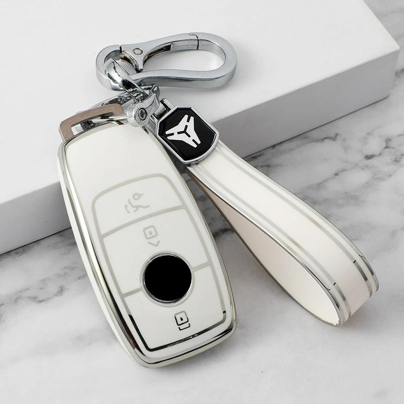 TPU Key Case Cover for Mercedes Benz A C E S G Class W177 W205 W213 X167 W222 CLA GLE GLB GLS AMG 3 Button Key Fob Shell Holder