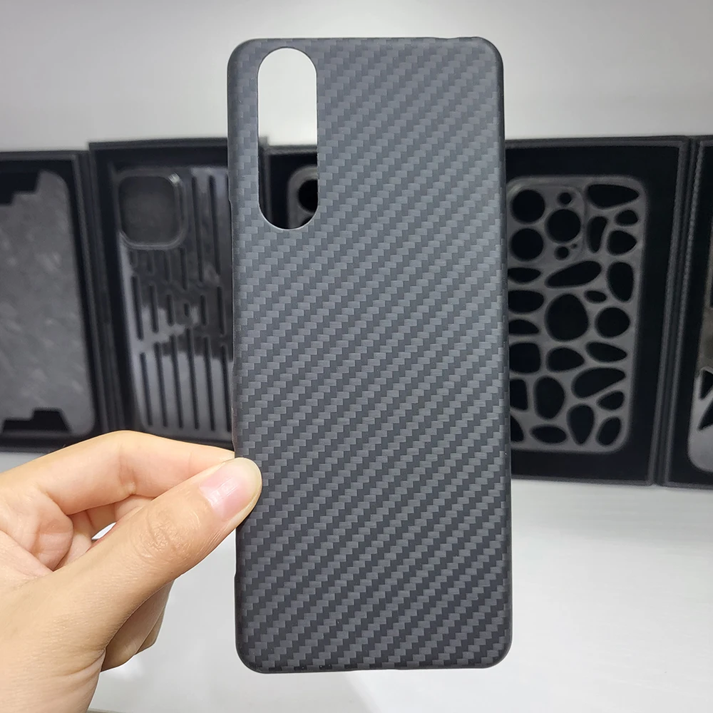 YTF-carbon real carbon fiber case For Sony Xperia Vii case Ultra-thin drop-resistant Aramid fiber for Xperia Vii  cover