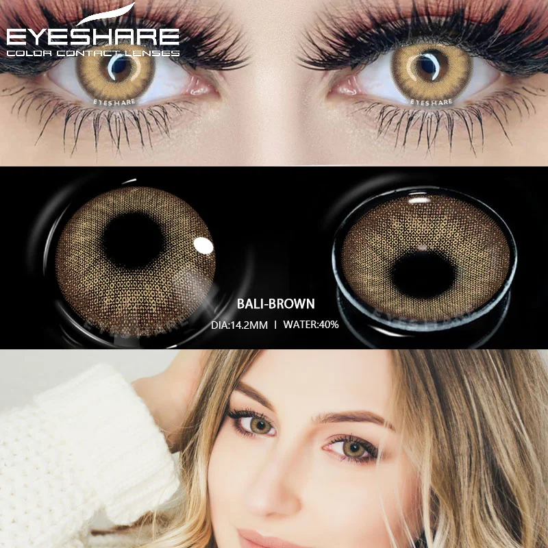 EYESHARE Color Contact Lenses for Eyes BALI Series Natural Color Contacted Lens Annual Contact Lenses Beautiful Pupil Eye Makeup