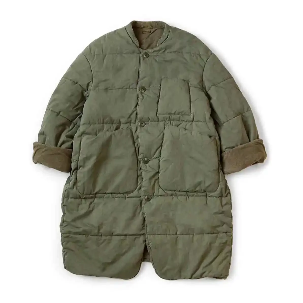 Kapital moda meados de longo solto jaqueta de algodão casual pão casaco japonês grosso e quente solto parkas no inverno