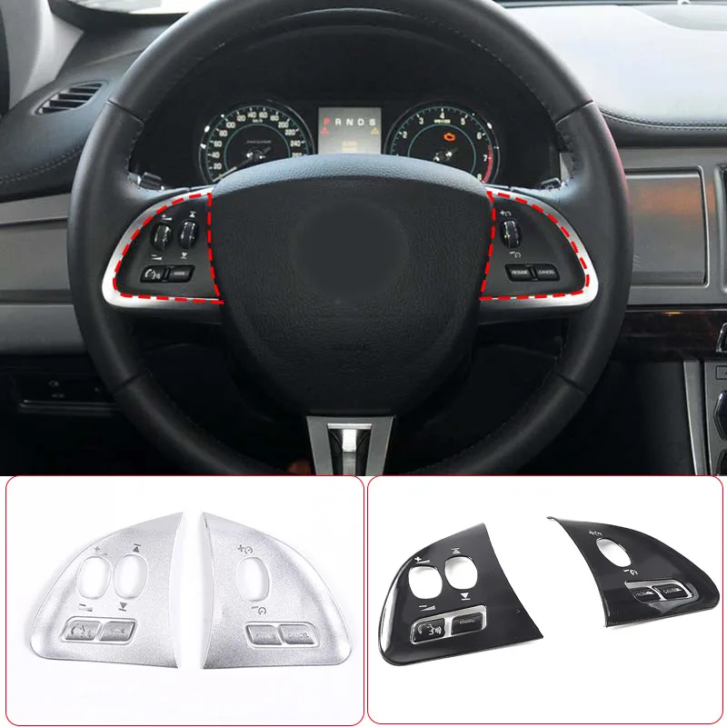 For Jaguar XF 2012-2015 Car Styling Stainless Steel Silver Car Steering Wheel Button Sticker Car Interior Accessories