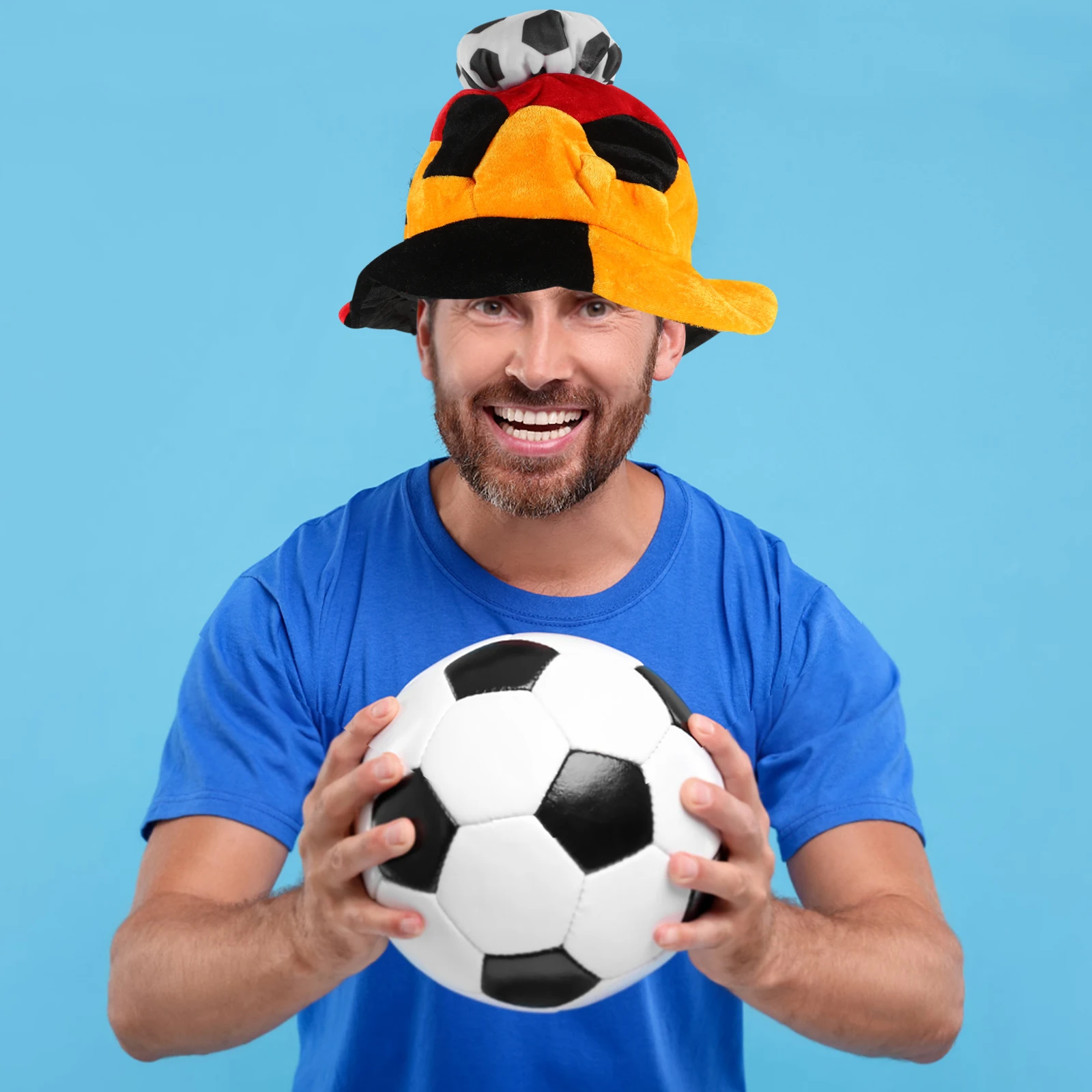 

Football Cap Soccer Headdress Themed Hat Competition Sports Fans Decorative Cheer Party Lightweight Comfortable Breathing