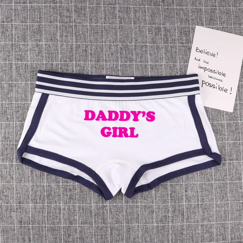 Sexy Letters Print Daddy\'s Girl Cotton Underwear for Women Home Panties Boyshorts Women Comfortable Cute Shorts Panties Woman