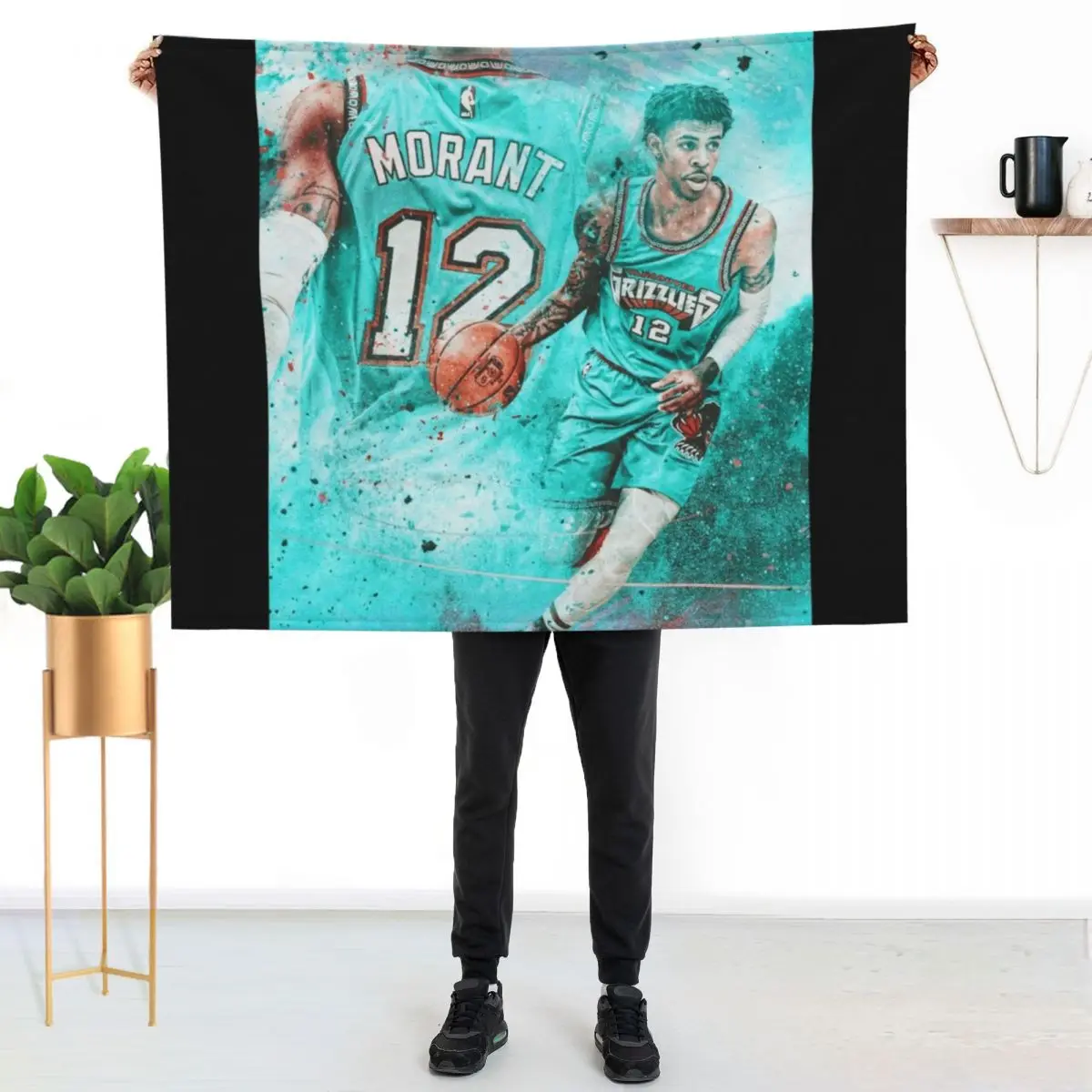 

Ja Fly Morant 12 Throw Blanket Elegant Warm Throw Blanket for Hotel Home