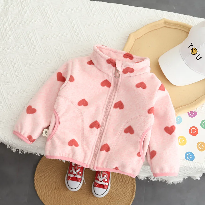 2026 Autumn Kids Baby Boys Cartoon Cotton Fleece Outwear Kids Winter Clothes Toddler Girls Lambswool Jacket Child Coat 3