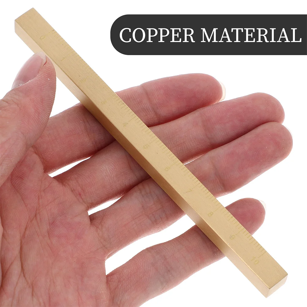 Ciężarki do papieru w stylu vintage, grube, miedziane, prostokątne, do kaligrafii, narzędzie do pisania na biurko, z podziałką.