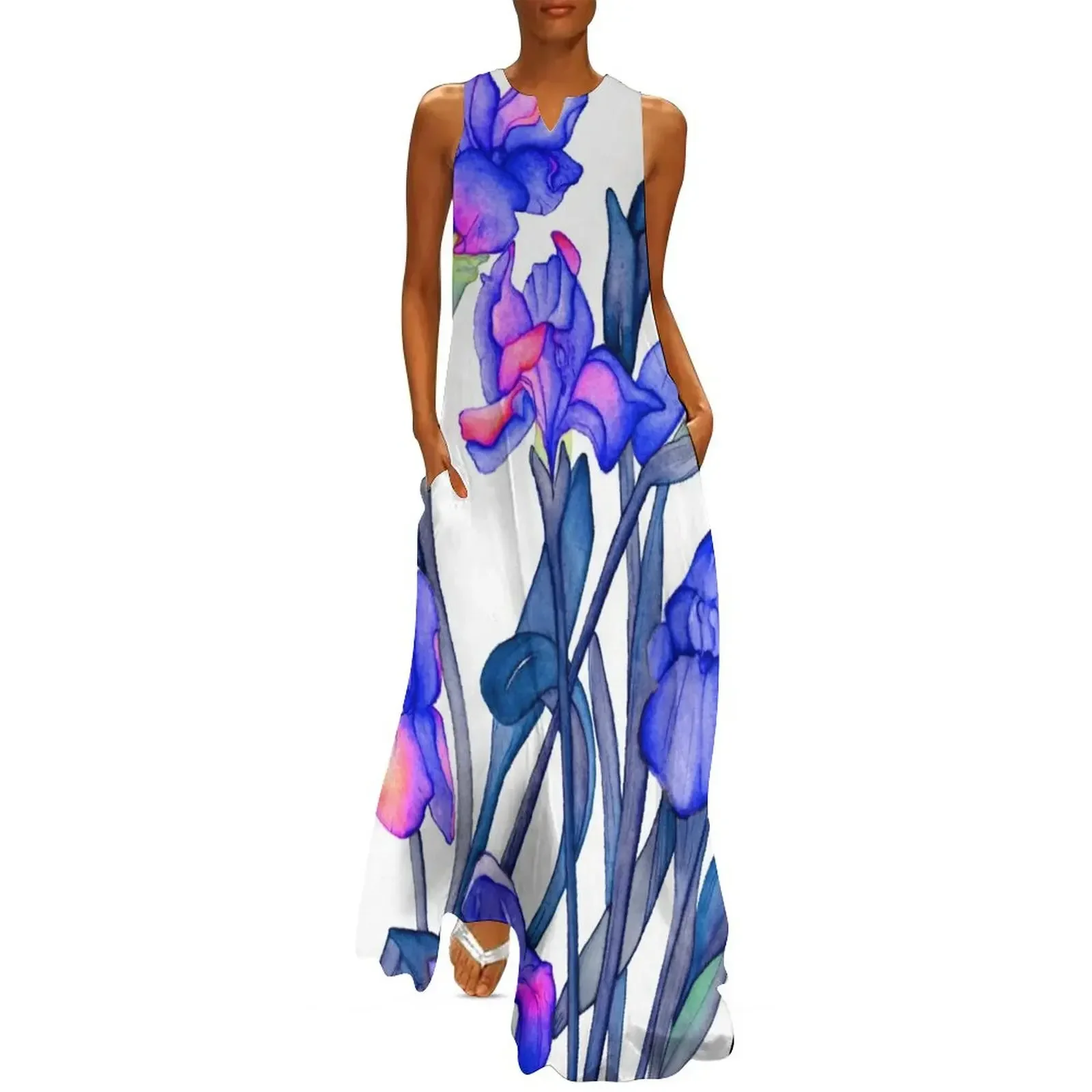 

Blue and Purple Iris Long Dress Aesthetic clothing Bride dresses Prom gown Dress