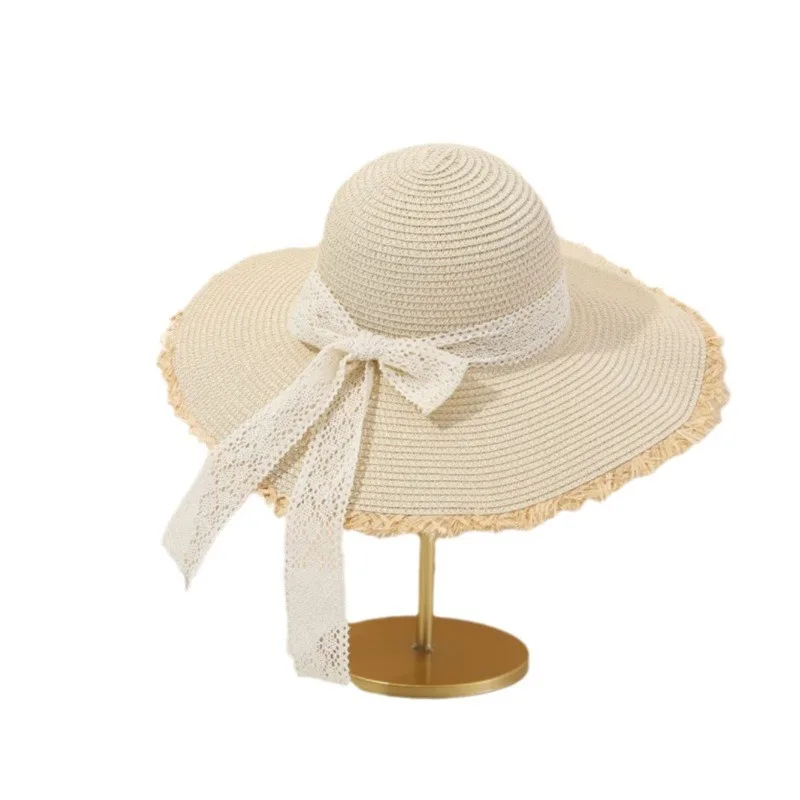 

New Western Style All-matching Summer New Bow Big Brim Straw Hat Female Sun Shade Fashion Seaside Beach Hat