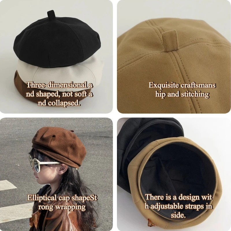 Kids Beret Hat Fashionable Painter Cap Baby Pumpkin Hat Parent Child Style Autumn Winter