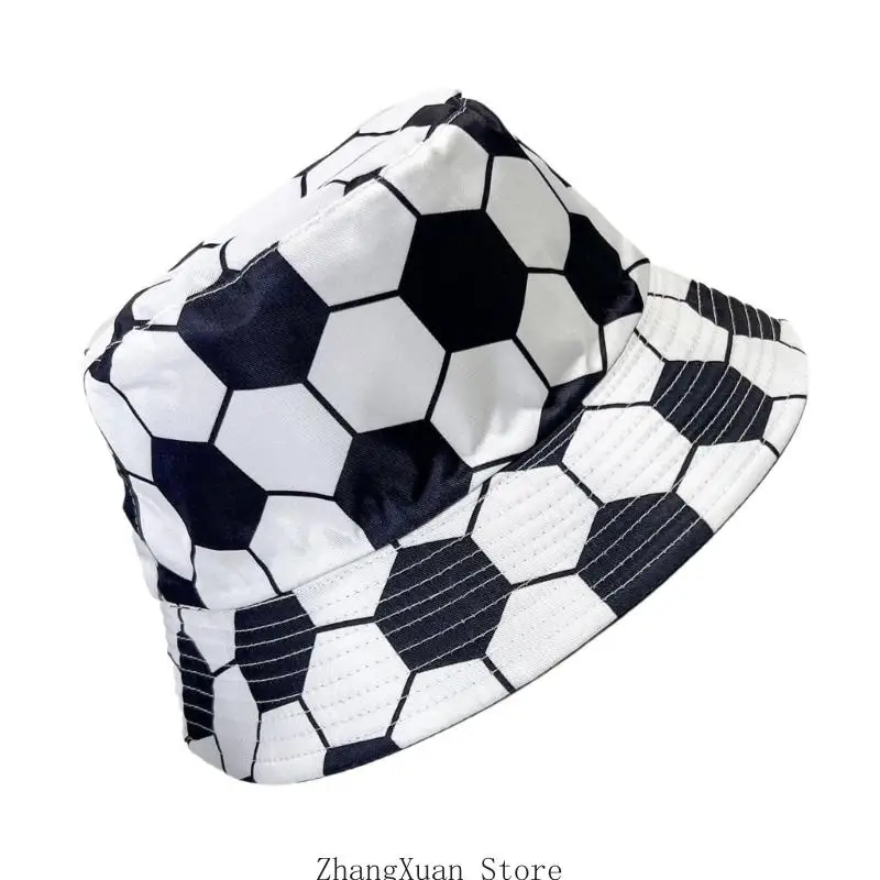 Packbarer Eimerhut mit Fußballmotiv, umwandelbarer Polyester-Fischerhut für Erwachsene, Teenager, Laufen und Fußballsport, 3 x – Detail 8