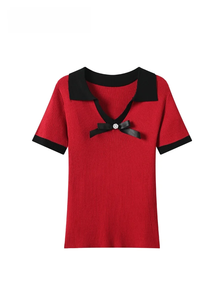 

Cara CLUB plus Size Women's T-shirt Short Sleeve Casual V-Neck Top Slimming Summer New Style Shoulder Width Regular Length