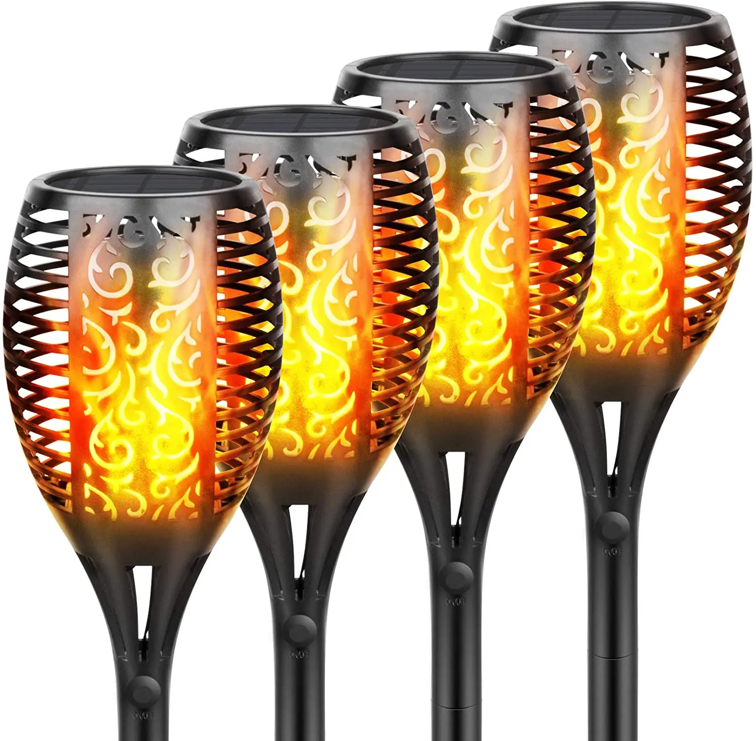 Pop Solar Torch Light Outdoor 96 Led Tiki Torches With Flickering Flame And Three Lighting Modes Waterproof Decoration Lighting