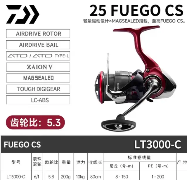 Original 2025 NEW DAIWA Fuego CS LT 1000SXH 2000SXH 2500 3000-C