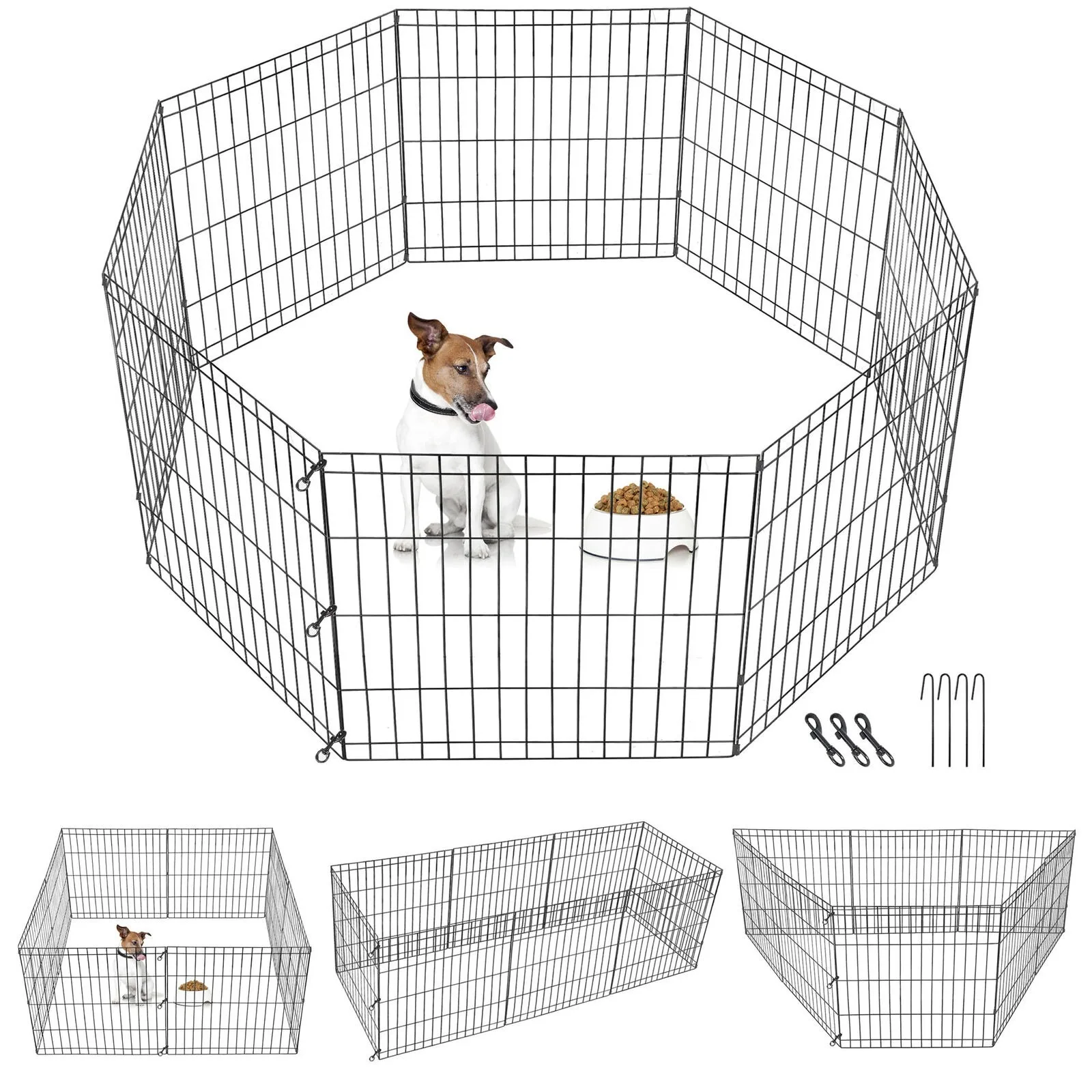 

8 Panel Pet Playpen Metal Protable Folding Animal Exercise Dog Fence 24" Kennel United States