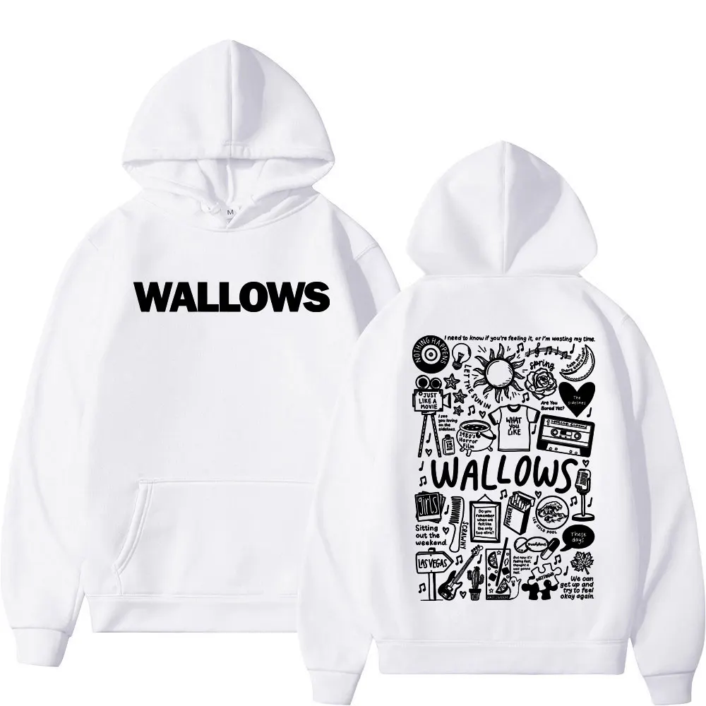 Rock Band Wallows Model Tour 2024 Hoodies Men's Women's Fashion Vintage Pullovers Autumn Winter Casual Long Sleeve Sweatshirts