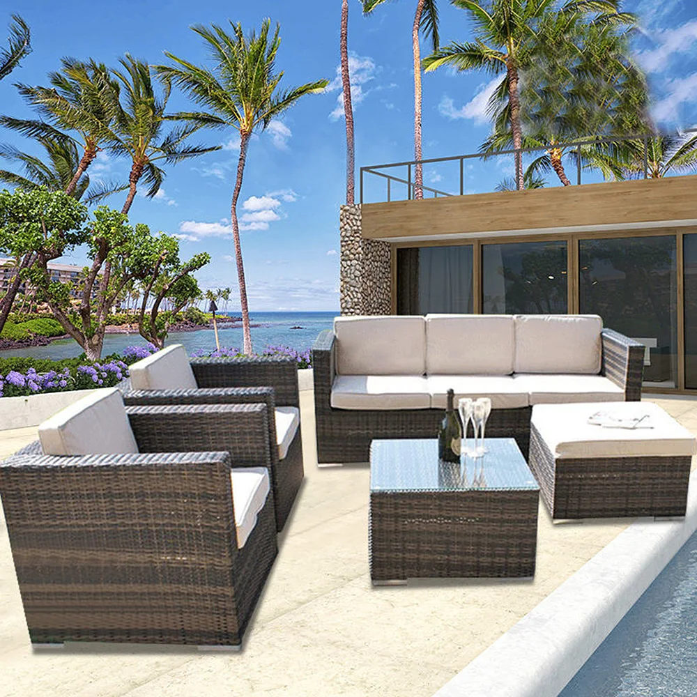 OR-High Quality Sofa Garden Set Rattan Furniture Section Outdoor Woven Rattan Sofa Set!