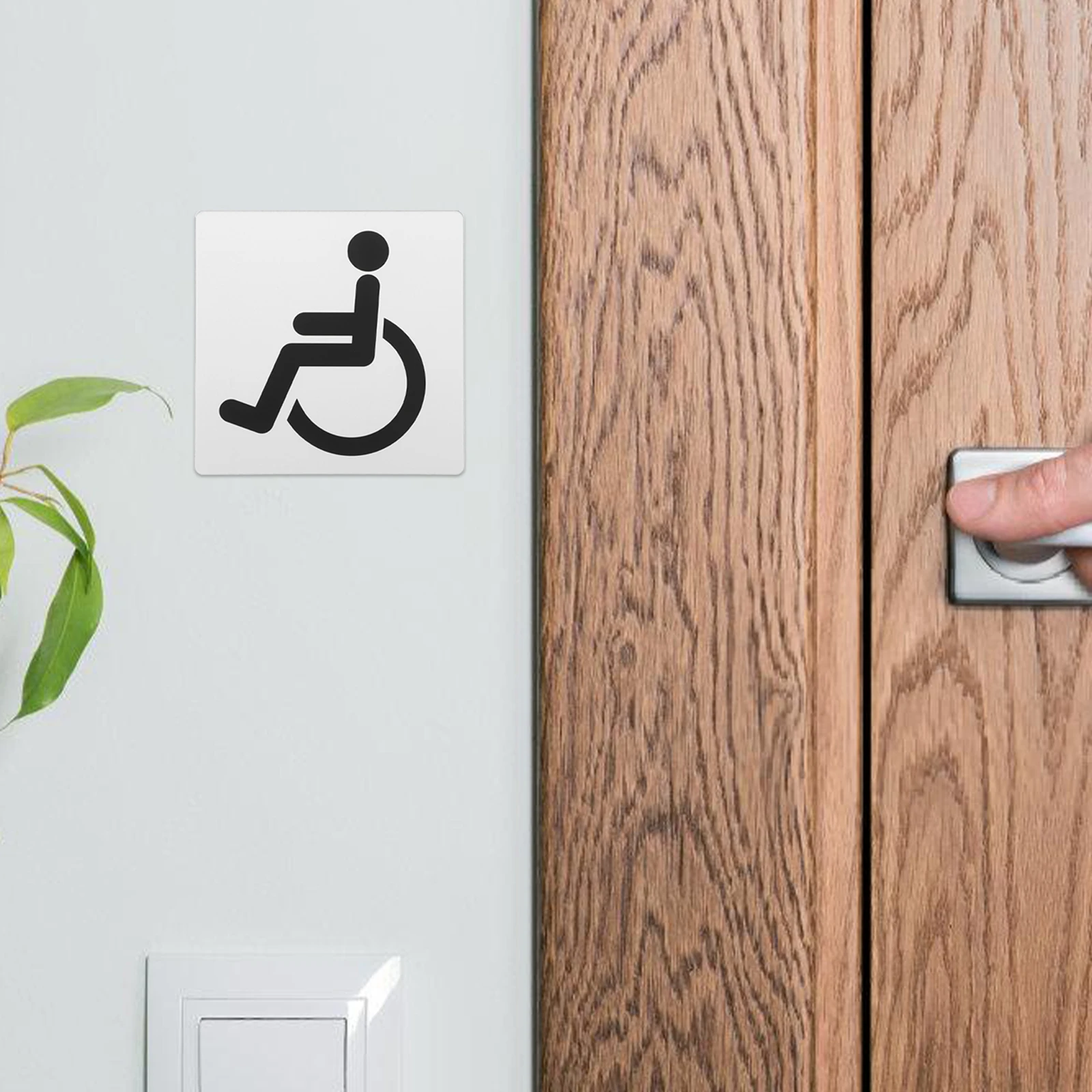 

Handicap Washroom Indicator Self-Adhesive Acrylic Sign Wheelchair Symbol Easy to Apply No Drilling Required Durable Practical