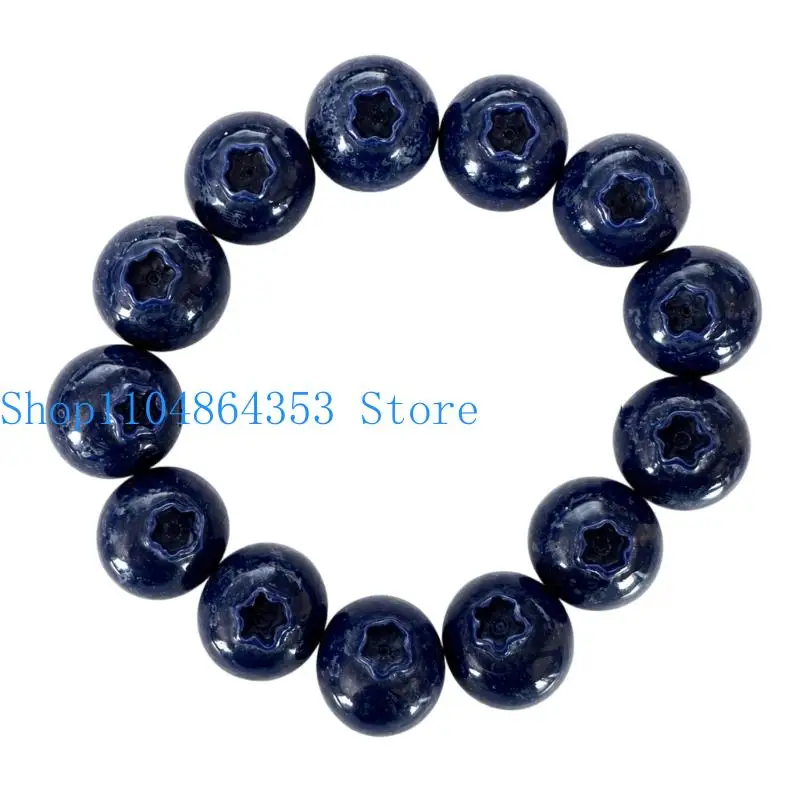 652F Happy Fruit Bead Bracelet Acrylic Colorful Hand Chain Bangle For Women Summer Outfits Mood Lifting Accessory