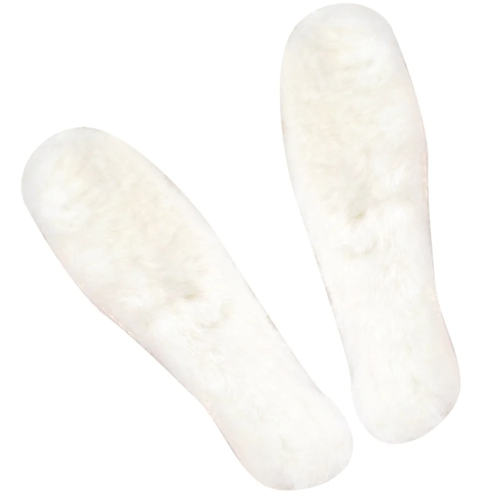 แผ่นรองรองเท้าฤดูหนาว 1 คู่ ทำจากขนสัตว์นุ่ม หนา ดีไซน์สบาย ใช้ได้กับรองเท้าบูทและรองเท้าฤดูหนาว