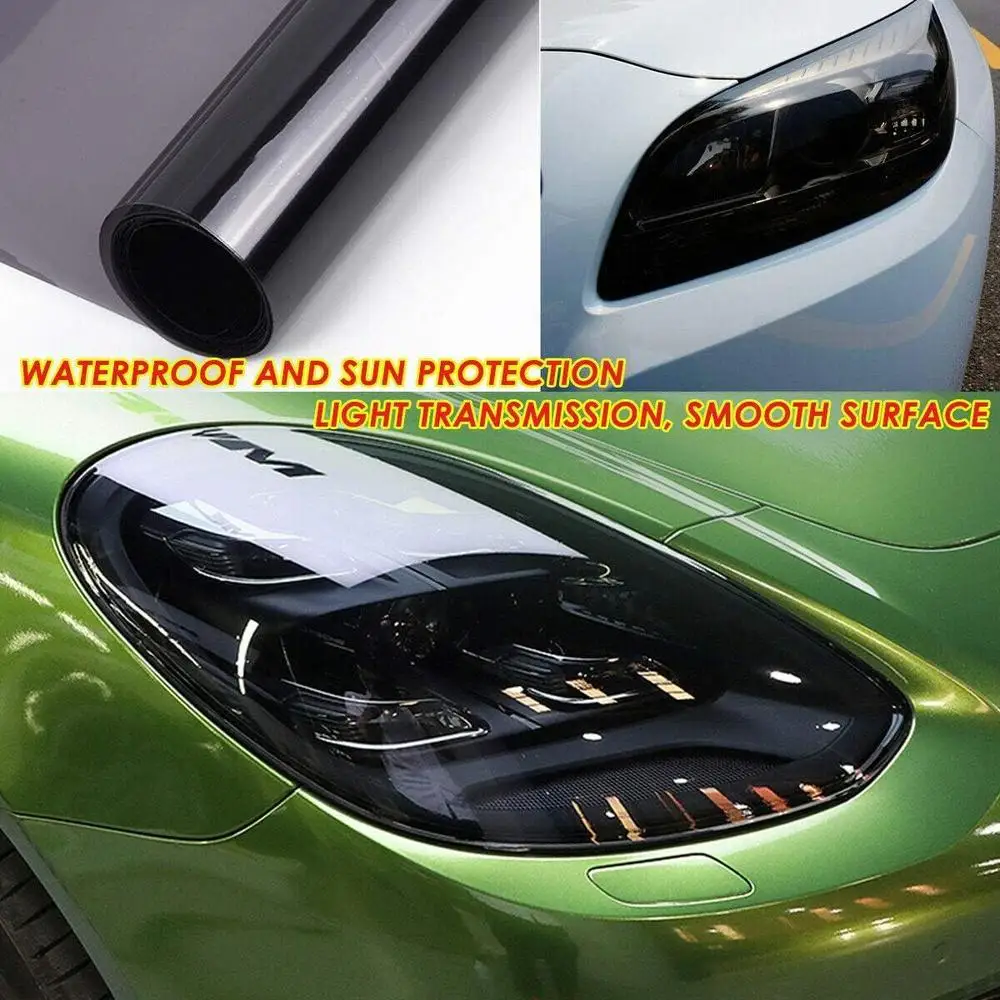 Roll of Headlight Change Color Film(30CM*120CM/30CM*200CM) for headlights, taillights, fog lights bumpers hoods, and windshields