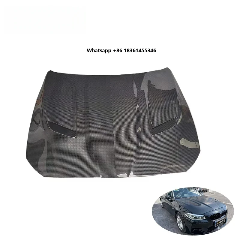 

Auto Parts 2010-2016 Front Bonnet CS Style Dry Carbon Fiber Engine Cover 5 Series F10 F18 Engine Bonnet Hood
