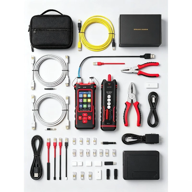 NF-859GK/GT/GS Network Cable Tester Ethernet Phone Line Tester RJ45 RJ11 TDR PING POE LP Tester for CAT5 CAT6 Cable Toner