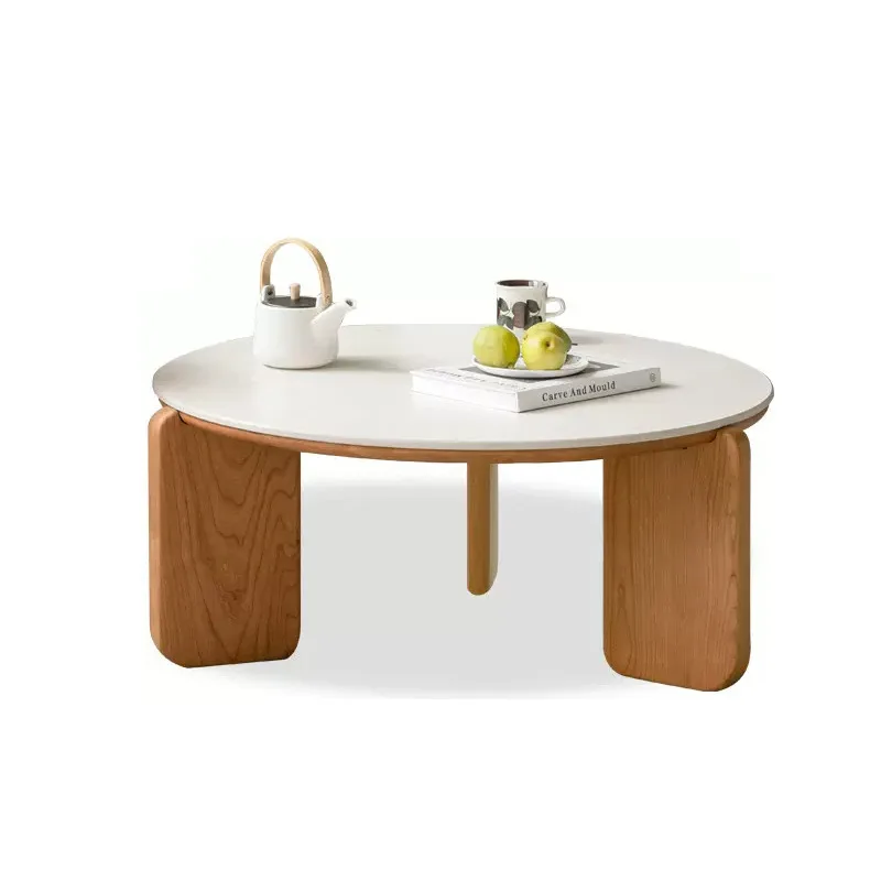 

Solid wood rock slab coffee table, living room, medieval, cherry wood, household small apartment, tea table and sofa side table