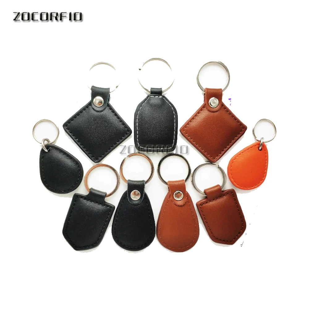 

10 шт./лот, 125 кГц RFID EM4100 EM, морские брелоки-метки Tokey из коричневой кожи