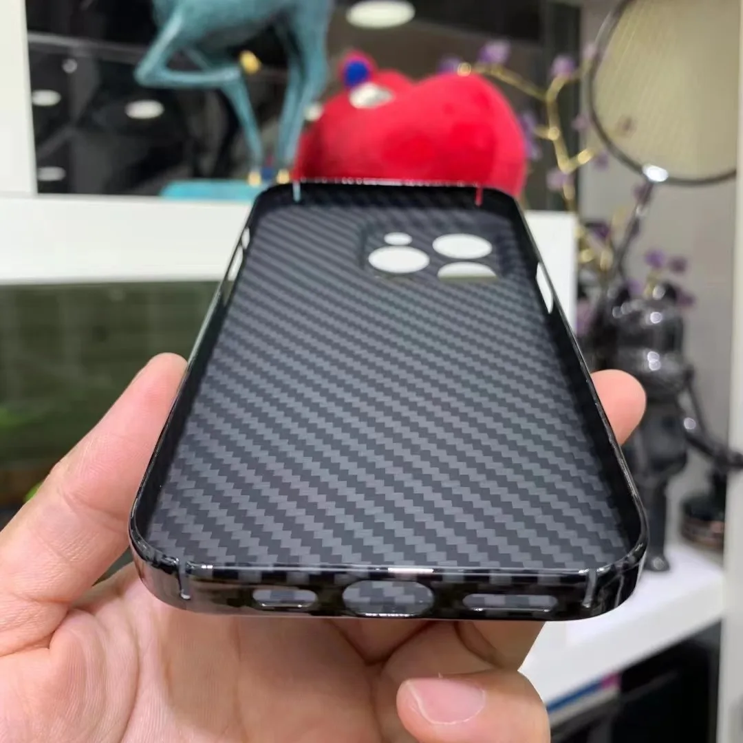 Real Carbon Fiber Multicolor Phone Case for iPhone 14 Pro Max Ultra-thin Aramid Fiber Lens Protection Cover for iPhone 14 Plus