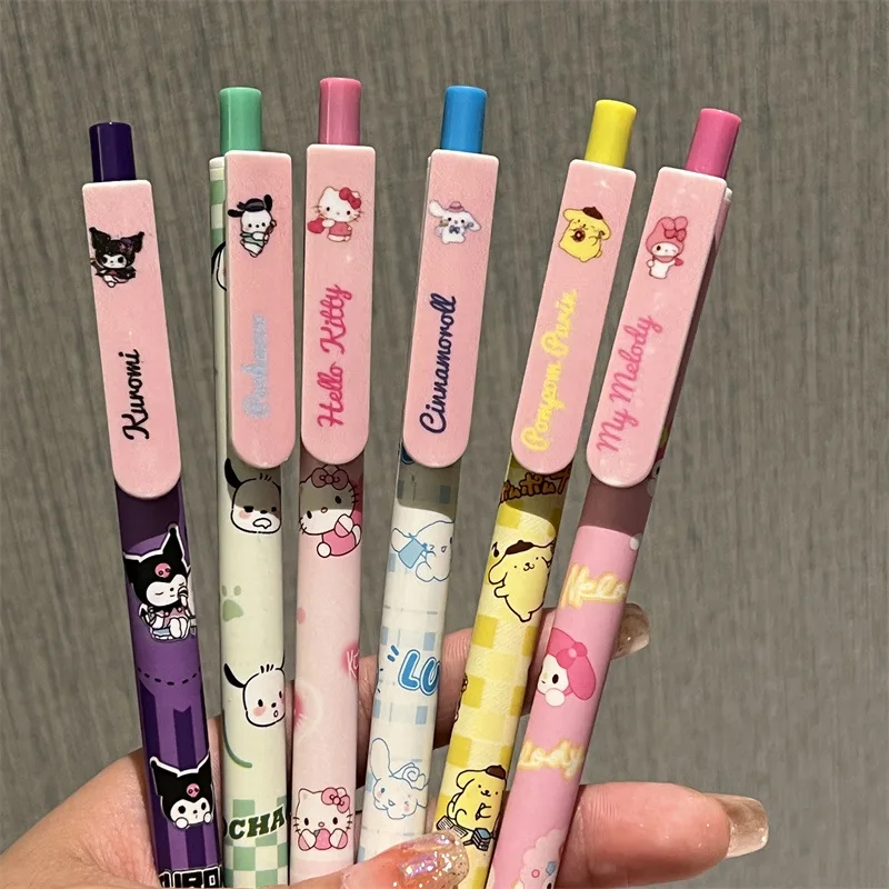 Imagem -02 - Sanrio Kawaii Animal Press Gel Pen Tinta Preta Bonito Canetas Neutras Brinde Promocional Escritório Material Escolar 0.5 mm 36 Pcs por Lote