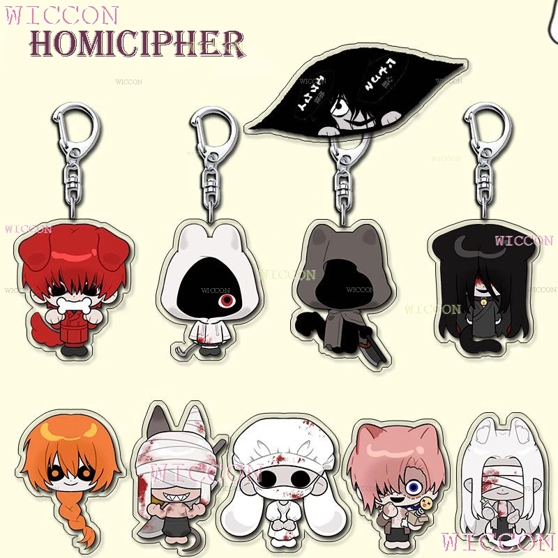 Homicipher لعبة المنتجات جيراي كي شبح صديقها السيد الزحف سيلفير القرمزي هدية سلسلة مفاتيح مصنوعة من الأكريليك تزيين مُثبت