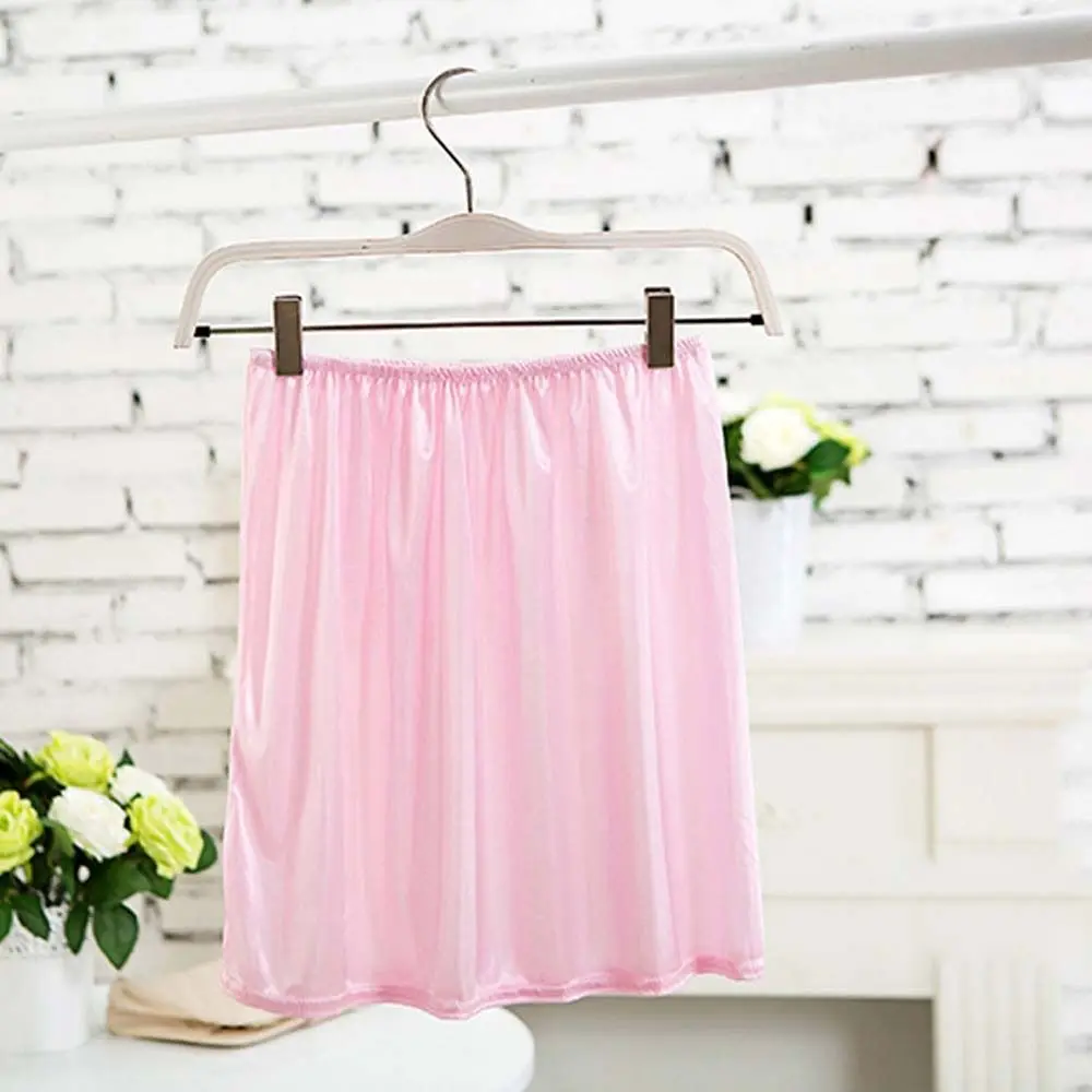 

Short Length Women Dress Underskirt Slips 40cm Vestidos Half Slips Petticoat Solid Color Loose Skirt Basic Underdress Summer