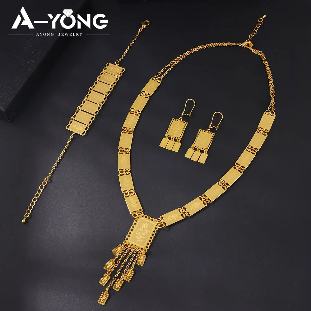 Arabische Hochzeit Gold Schmuckset 21k vergoldet türkische Münzen Anhänger Halskette Dubai Frauen Event Party Vintage Schmuck – Detail 13