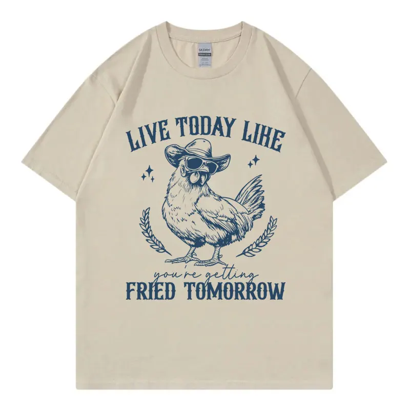 Chicken Funny Farm T-shirt Men Women Fashion Vintage Short Sleeve T Shirt High Quality 100%cotton Oversized T-shirts Streetwear