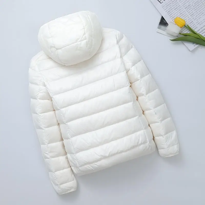 Doudounes à capuche ultra légères pour femmes, parkas en plumes de canard, portables, minces, bouffantes, hiver, 6XL, 7XL, 0-10 ℃