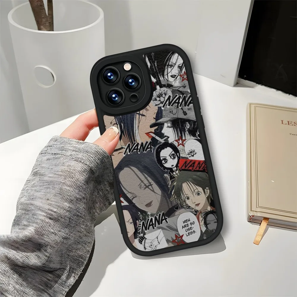 Nana Osaki Anime Phone Case Leather Black For IPhone 13 12 15 11 14 Pro Max Mini X Xr 8 Plus SE2020 Soft Silicone Cover