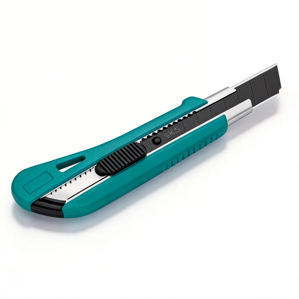 Aluminum Alloy Utility Knife Heavy Duty 18mm Art Knife with SK5 Sharp Replaceable Blades Retractable Box Cutter for Cutting