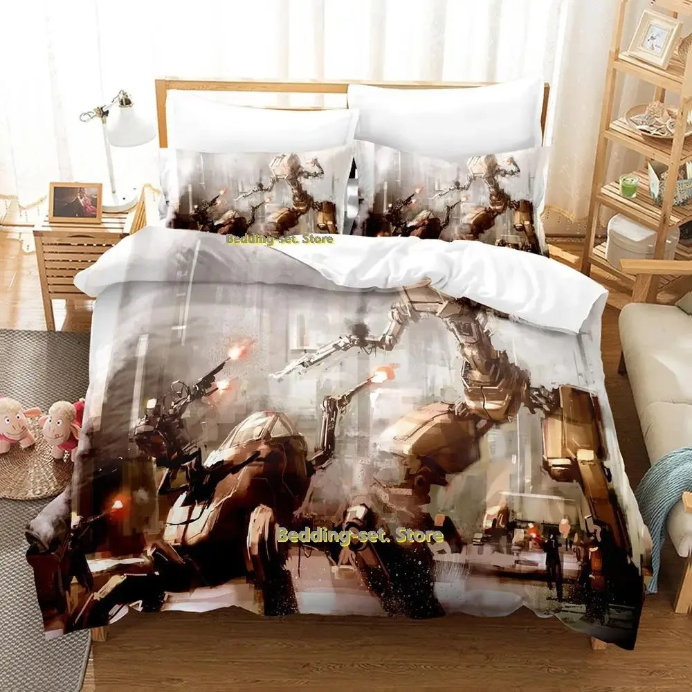 New Sci Fi Battle Bedding Set Single Twin Full Queen King Size Bed Set Adult Kid Bedroom Duvetcover Sets Anime parure de lit Bed