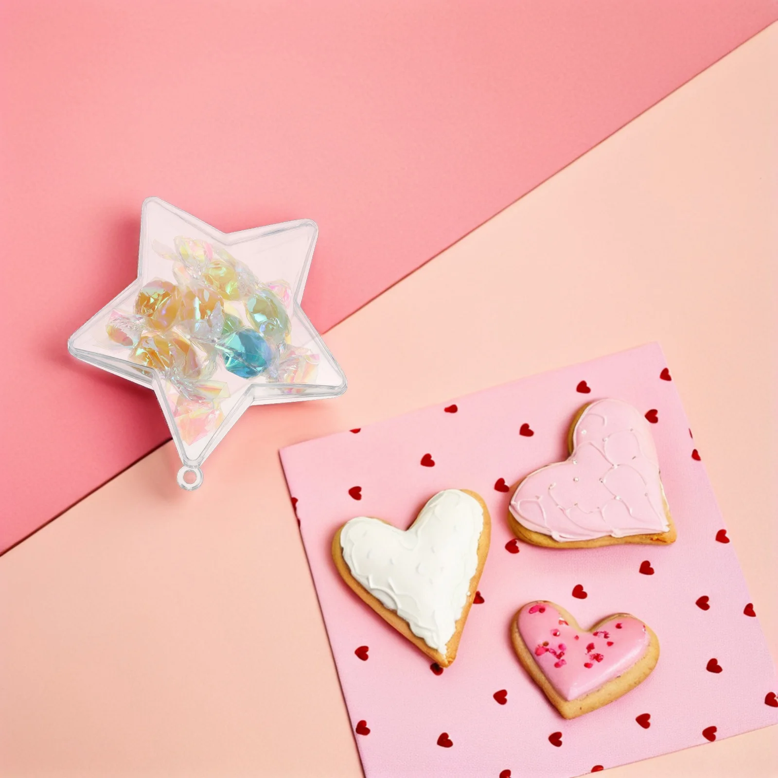 

10pcs Hollow Ball Decorations Clear Star-Shaped Fillable Ornaments For Wedding Christmas Diy Craft Party Favors Candy Holders