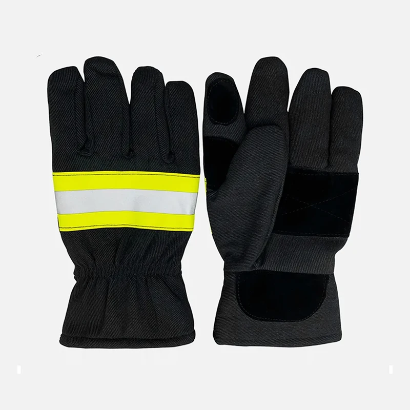 Wear-Resistance Non-slip Thicken Safety Gloves Fire Proof Gloves 3M Reflective Strap Fire Resistant Gloves for Firefighter