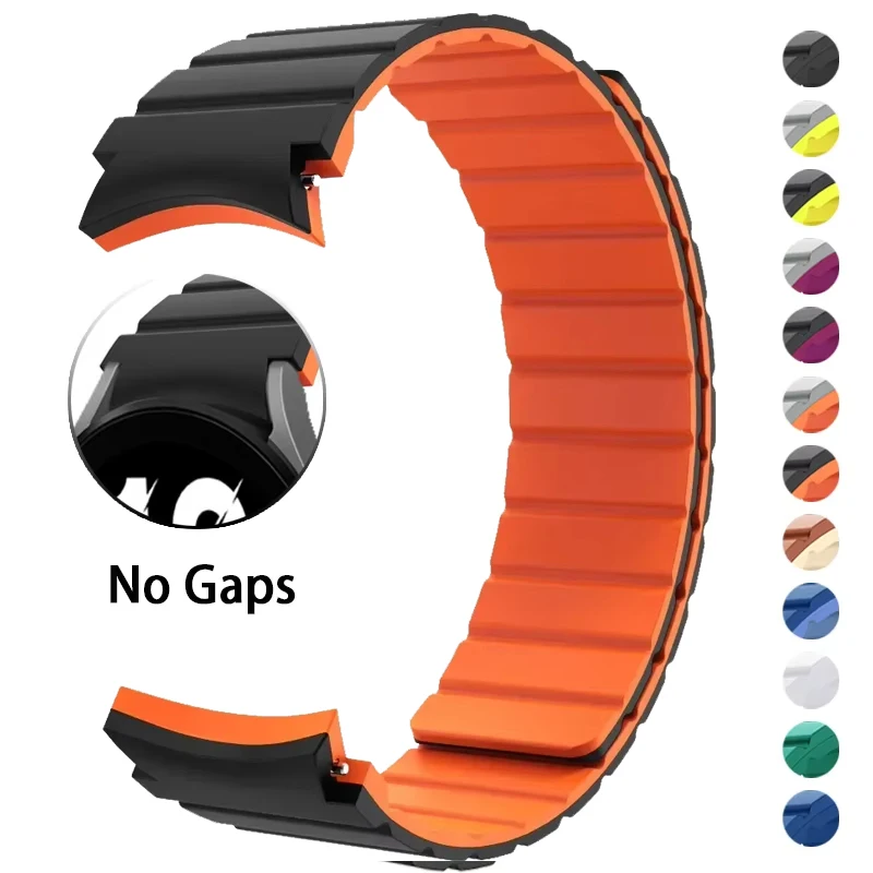 

No Gaps Silicone Magnetic Strap for Samsung Galaxy Watch7 6 5 4 40mm 44mm 6 4 Classic 43mm 47mm 42 46mm Band for watch 5Pro 45mm