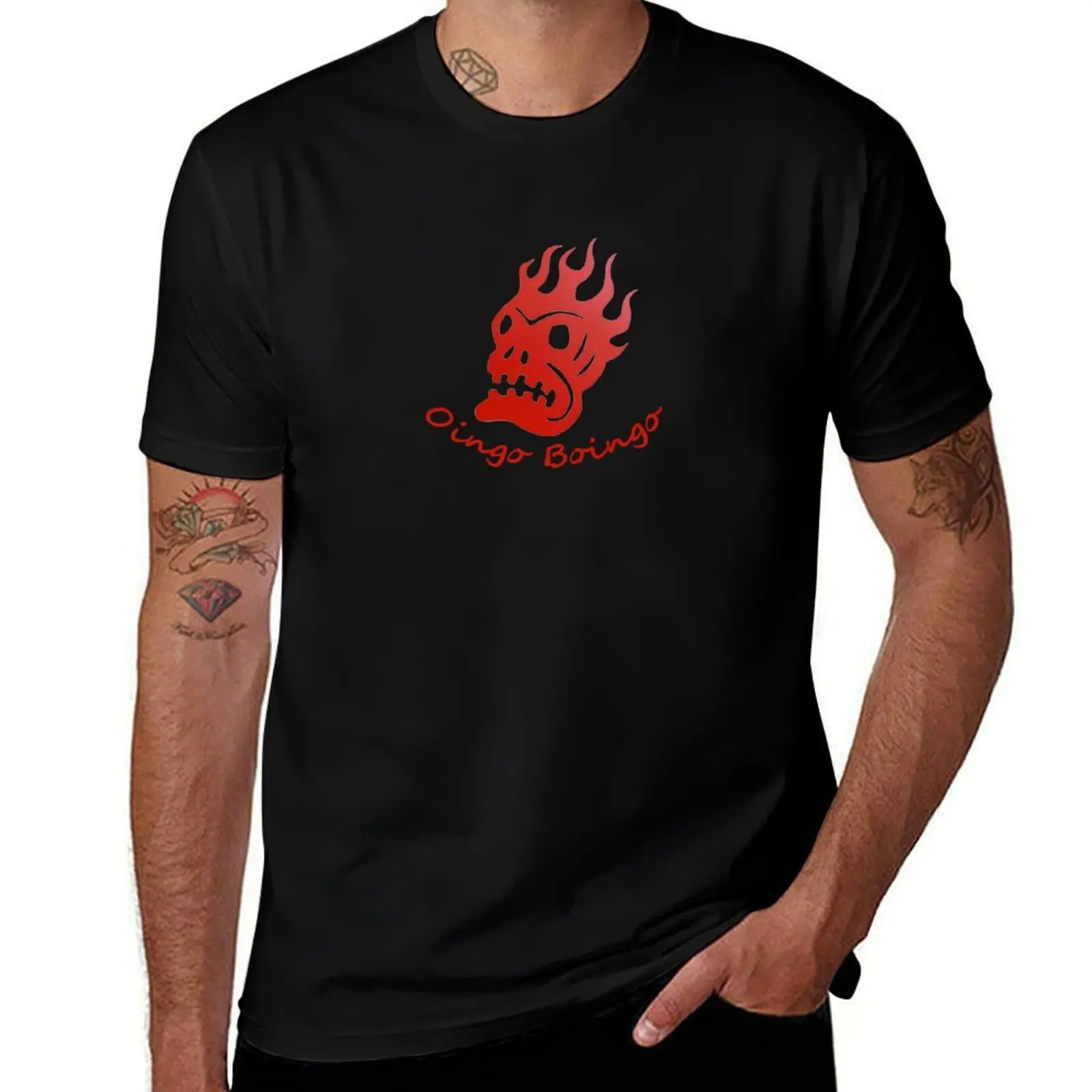 

Oingo Boingo Red Burning Skull T-Shirt summer top kawaii clothes affliction shirts luxury designer shirts graphic tee men